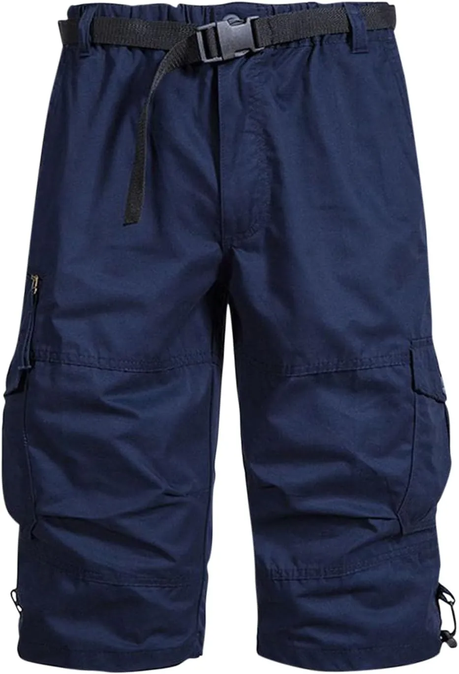 Mens Cropped Cargo Joggers Lightweight Tactical Pant Hiking Jogger Classic Fit Multi Pockets Solid Workwear