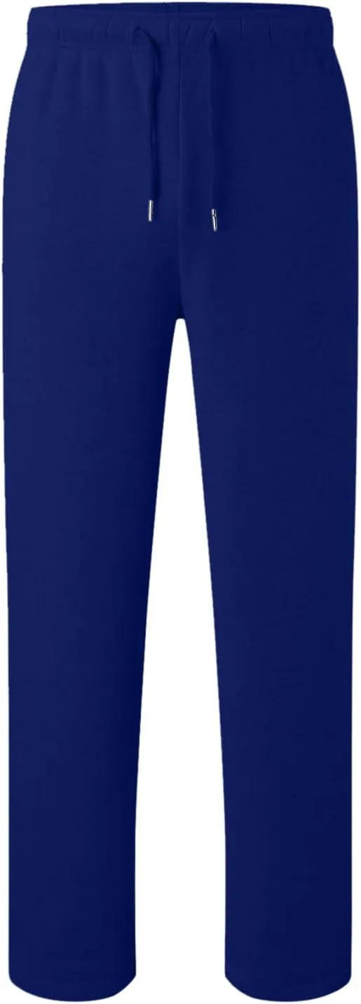 Men's Fleece Lined Sweatpants Wide Free Straight Leg Jogging Pants Workout High Waist Yoga Pants with Pockets