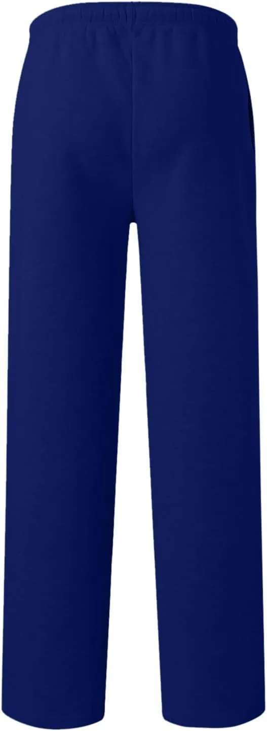 Men's Fleece Lined Sweatpants Wide Free Straight Leg Jogging Pants Workout High Waist Yoga Pants with Pockets
