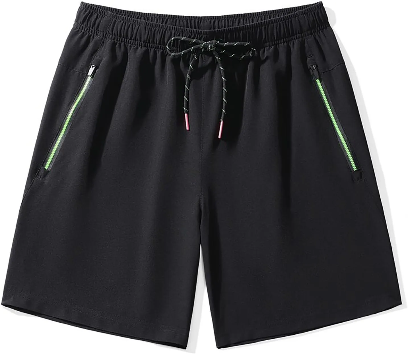 Mens Gym Shorts Quick Dry Breathable Running Shorts Elastic Drawstring Waist Summer Workout Pants with Zipper Pocket