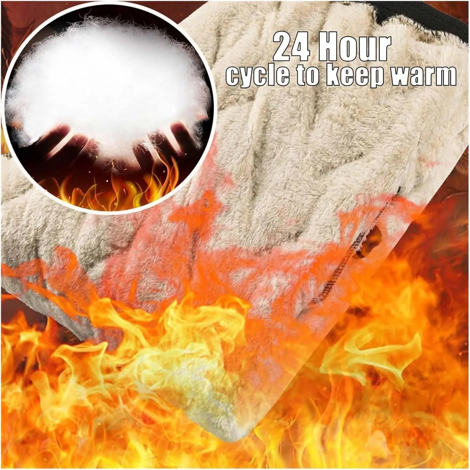 Men's Lambswool Fleece-Lined Joggers Winter Lambswool Thermal Pants Leisure Pants Waterproof Windproof