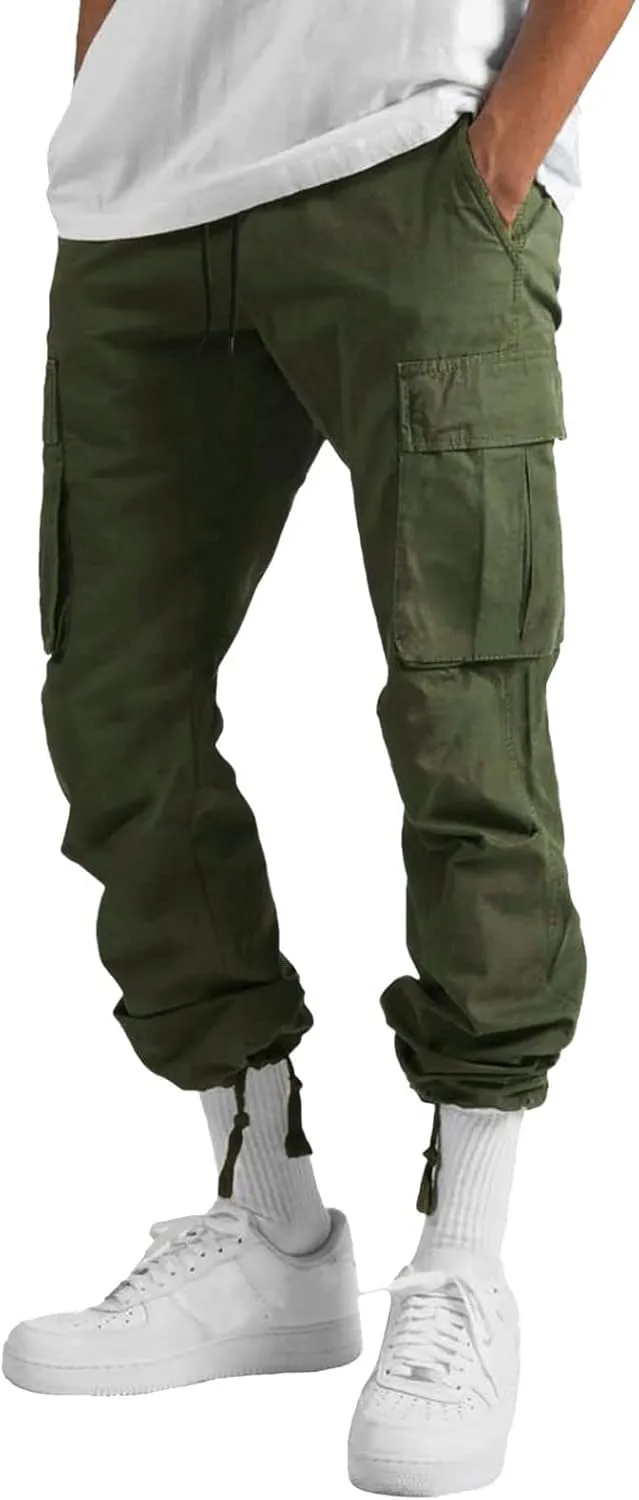 Mens Outdoor Cargo Pant Lightweight Relaxed Fit Pant Hiking Jogger Classic Fit Multi Pockets Fashion Trousers