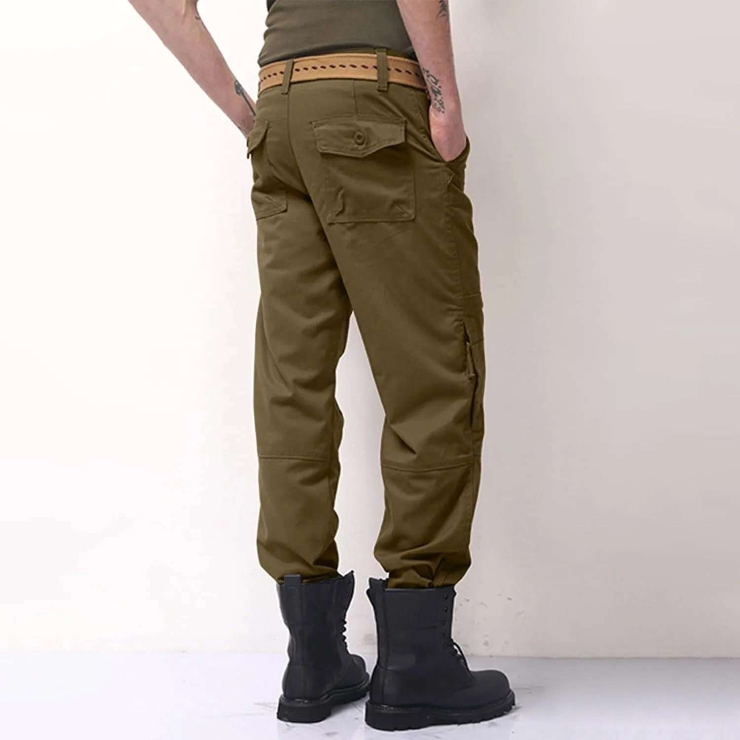 Mens Pants Cargo Joggers Outdoor Hiking Pants Multi Pockets Classic Fit Comfort Utility Cargo Work Pants Regular Fit