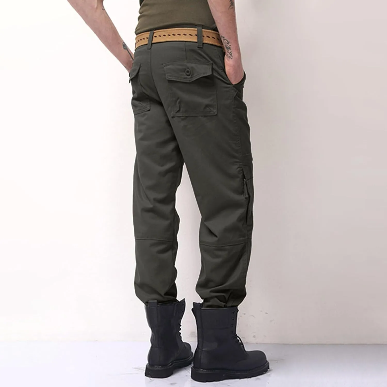 Mens Pants Cargo Joggers Outdoor Hiking Pants Multi Pockets Classic Fit Comfort Utility Cargo Work Pants Regular Fit
