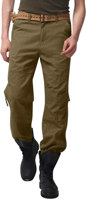 Mens Pants Cargo Joggers Outdoor Hiking Pants Multi Pockets Classic Fit Comfort Utility Cargo Work Pants Regular Fit