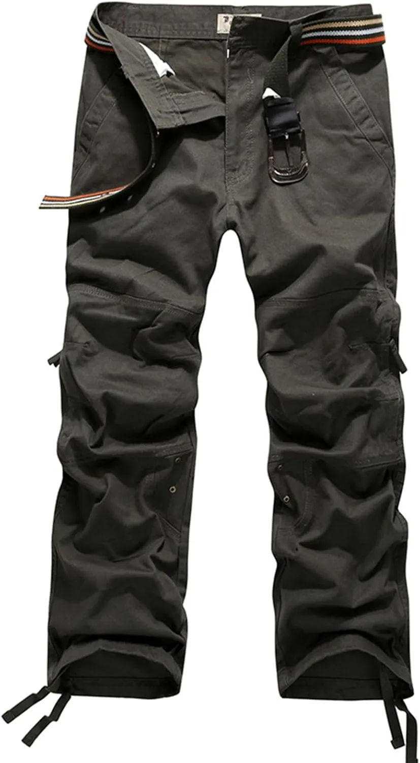 Mens Pants Cargo Joggers Outdoor Hiking Pants Multi Pockets Classic Fit Comfort Utility Cargo Work Pants Regular Fit