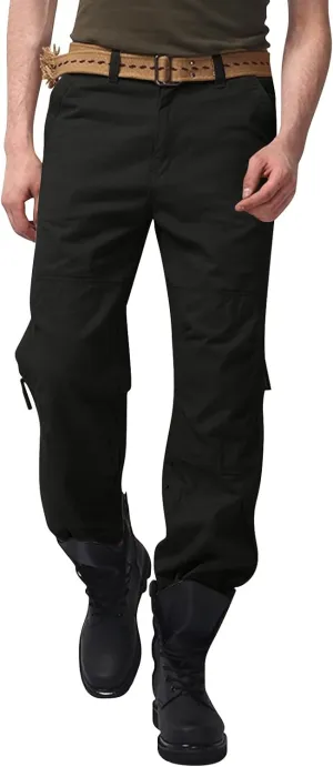 Mens Pants Cargo Joggers Outdoor Hiking Pants Multi Pockets Classic Fit Comfort Utility Cargo Work Pants Regular Fit