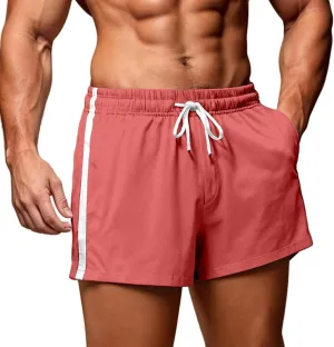 Mens Quick Dry Shorts 5 Inch Lightweight Drawstring Waist Athletic Short Casual Summer Beach Workout Running Shorts