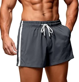 Mens Quick Dry Shorts 5 Inch Lightweight Drawstring Waist Athletic Short Casual Summer Beach Workout Running Shorts