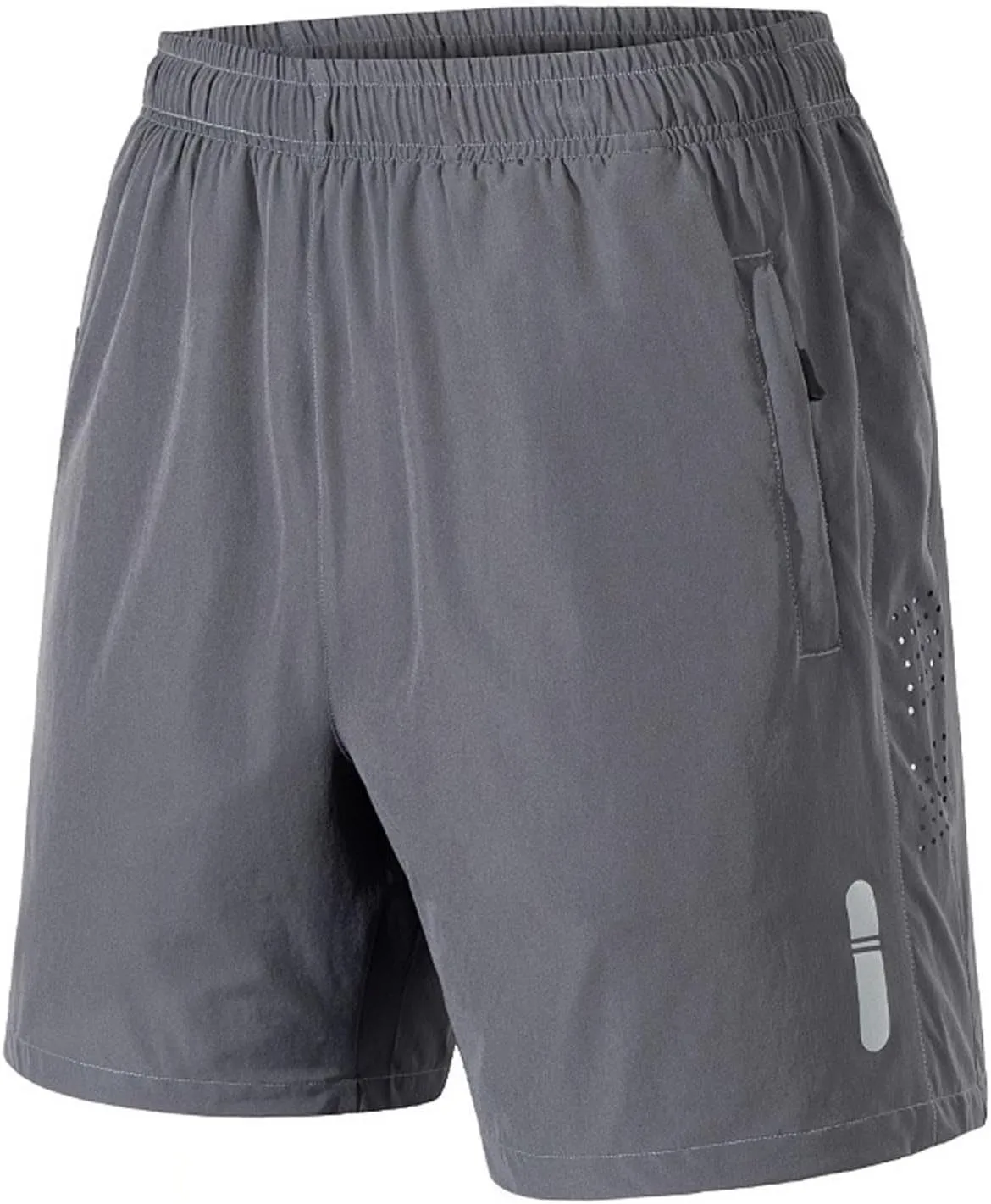 Men's Quick-Dry Workout Shorts Breathable Elastic Waist Athletic Short Pants with Zipper Pocket Gym Running Fitness