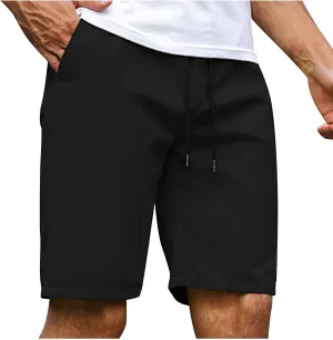 Men's Running Athletic Shorts Casual Straight Leg Drawstring Waist Workout Short Pant Summer Quick Dry Beach Shorts