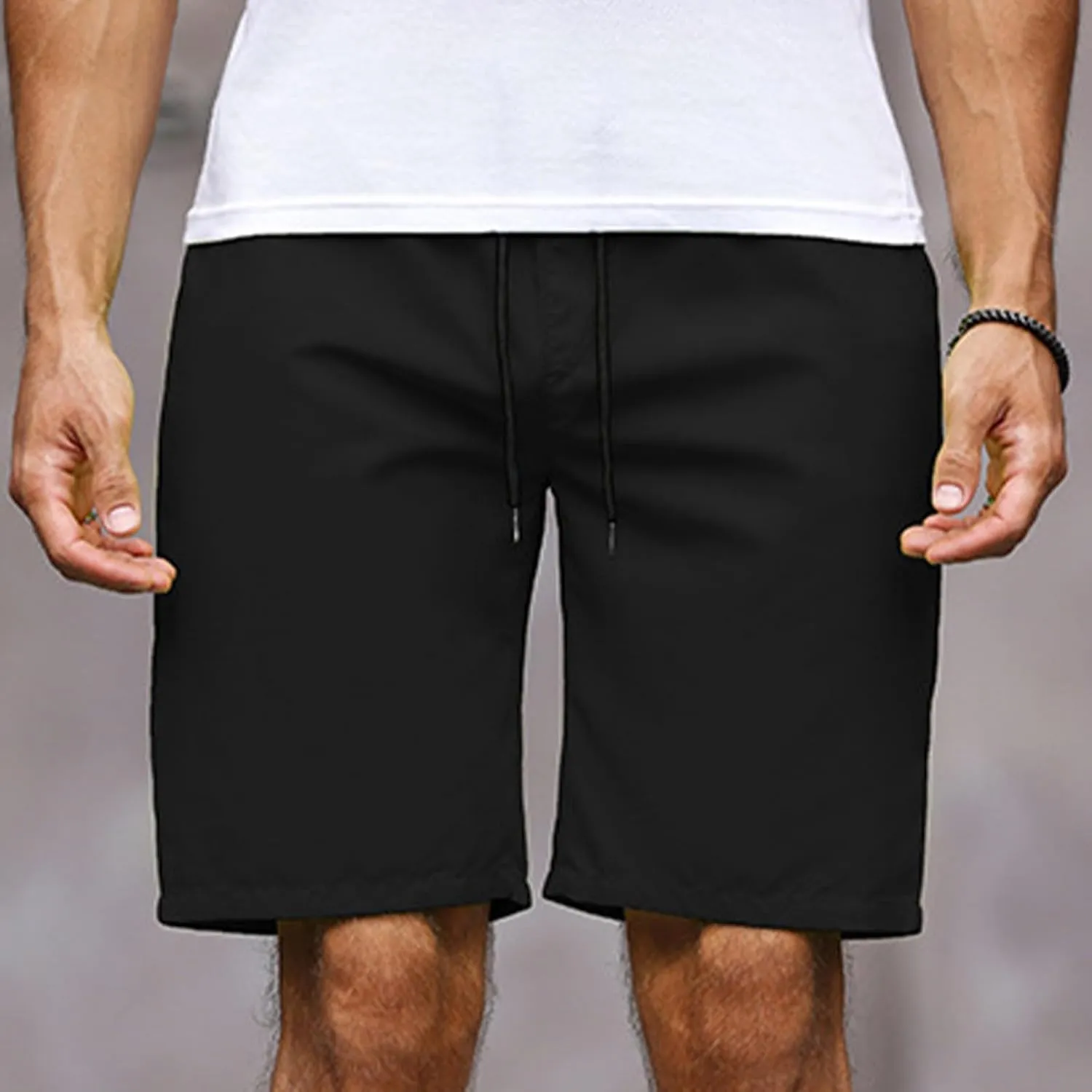Men's Running Athletic Shorts Casual Straight Leg Drawstring Waist Workout Short Pant Summer Quick Dry Beach Shorts