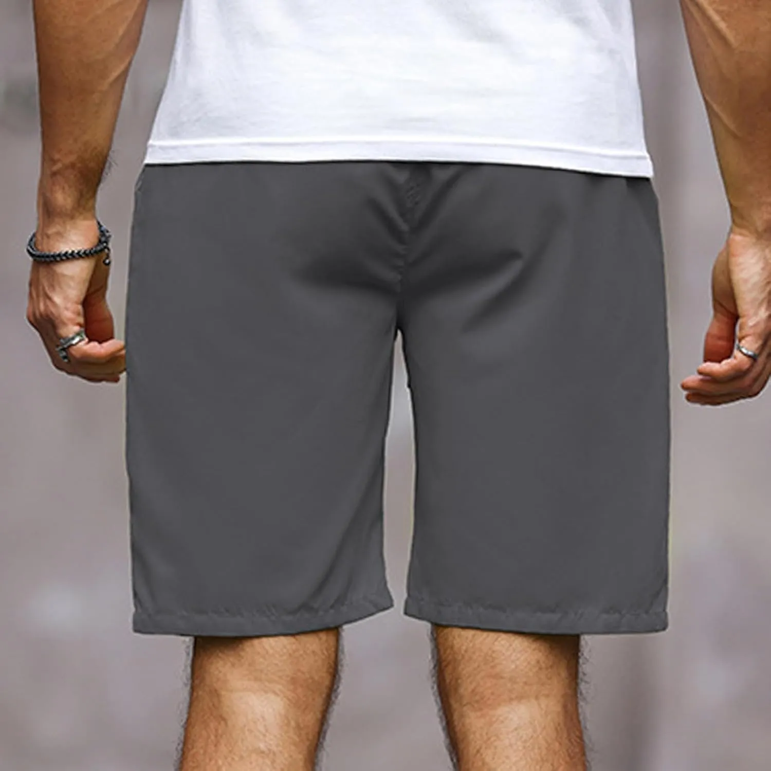 Men's Running Athletic Shorts Casual Straight Leg Drawstring Waist Workout Short Pant Summer Quick Dry Beach Shorts