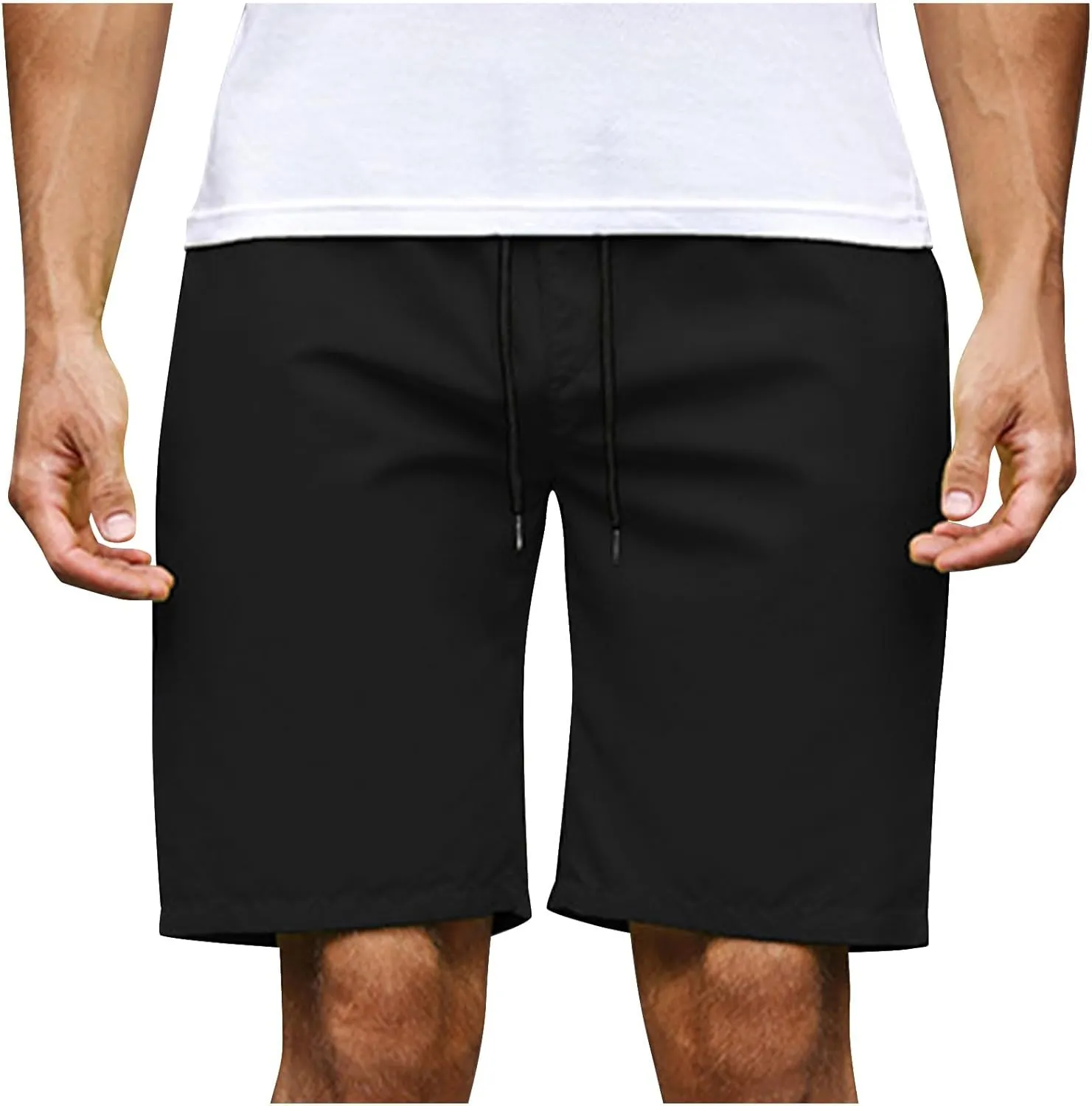 Men's Running Athletic Shorts Casual Straight Leg Drawstring Waist Workout Short Pant Summer Quick Dry Beach Shorts
