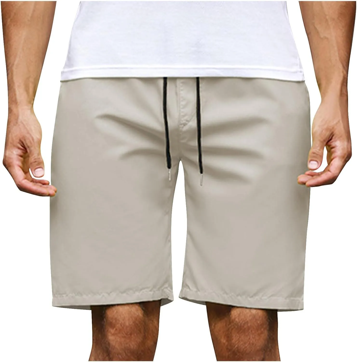 Men's Running Athletic Shorts Casual Straight Leg Drawstring Waist Workout Short Pant Summer Quick Dry Beach Shorts