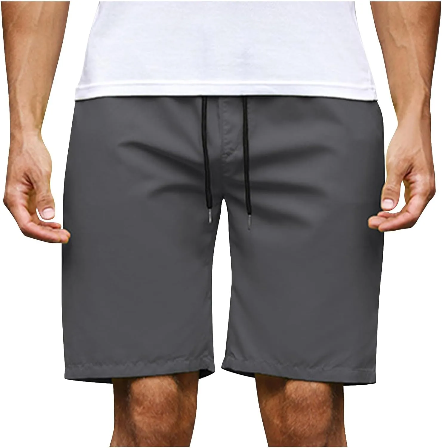 Men's Running Athletic Shorts Casual Straight Leg Drawstring Waist Workout Short Pant Summer Quick Dry Beach Shorts
