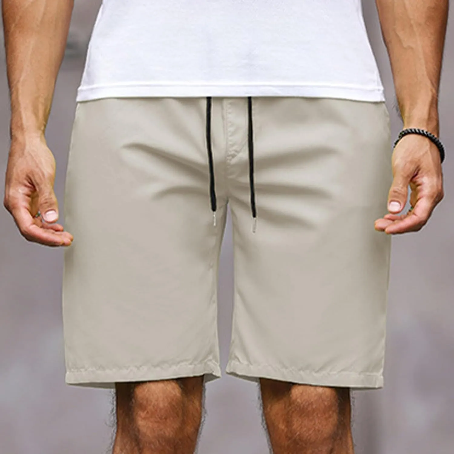 Men's Running Athletic Shorts Casual Straight Leg Drawstring Waist Workout Short Pant Summer Quick Dry Beach Shorts