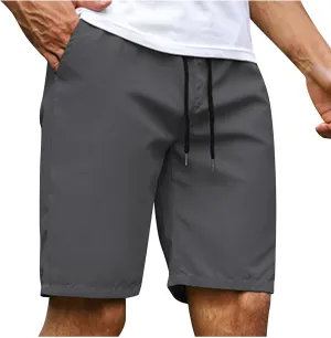 Men's Running Athletic Shorts Casual Straight Leg Drawstring Waist Workout Short Pant Summer Quick Dry Beach Shorts