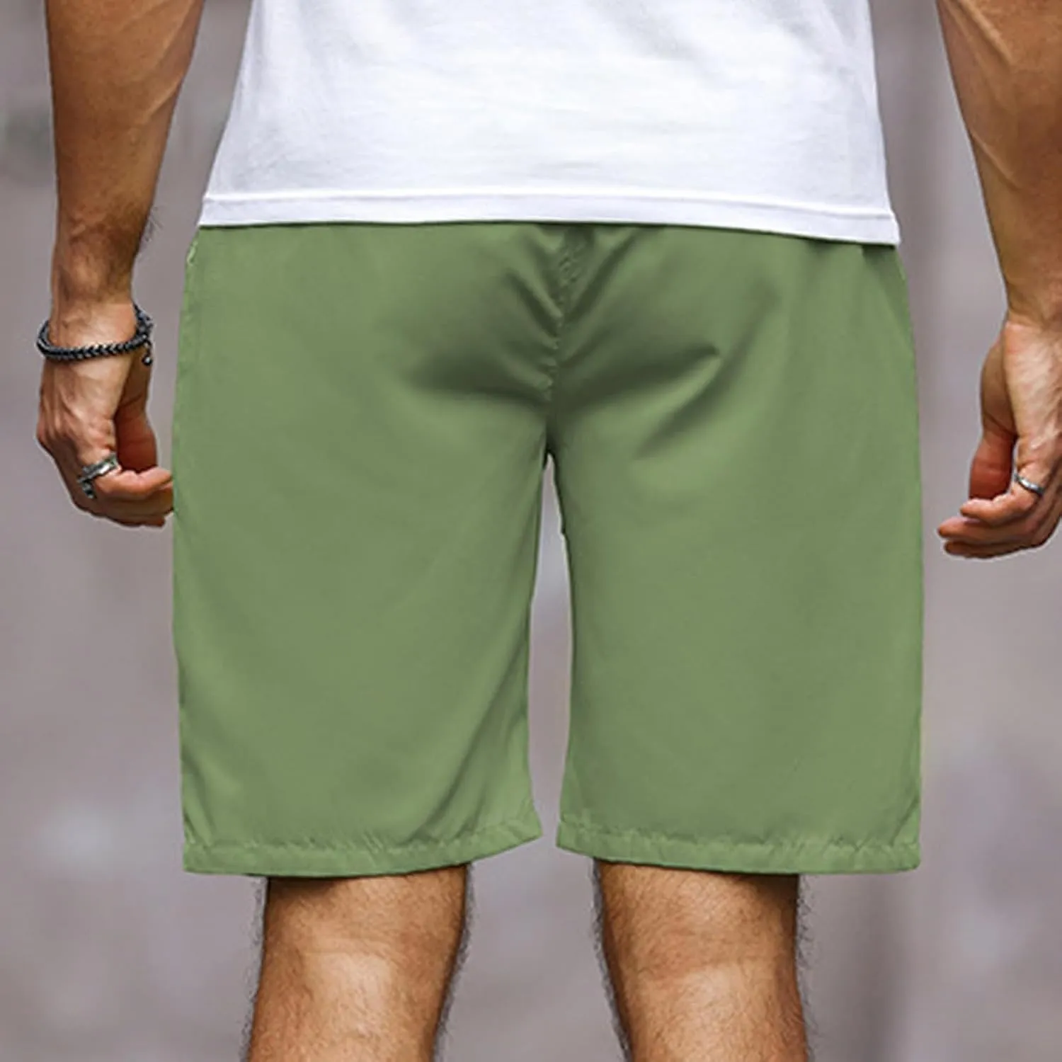 Men's Running Athletic Shorts Casual Straight Leg Drawstring Waist Workout Short Pant Summer Quick Dry Beach Shorts