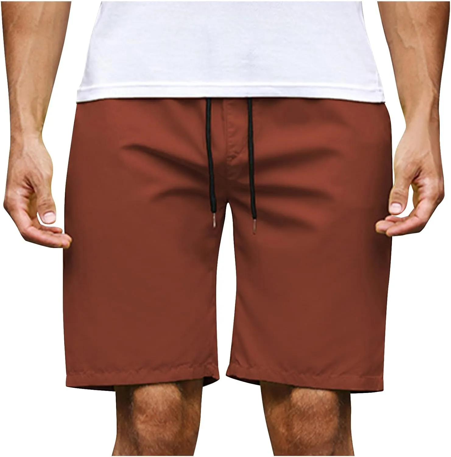 Men's Running Athletic Shorts Summer Casual Straight Leg Drawstring Waist Quick Dry Exercise Workout Shorts