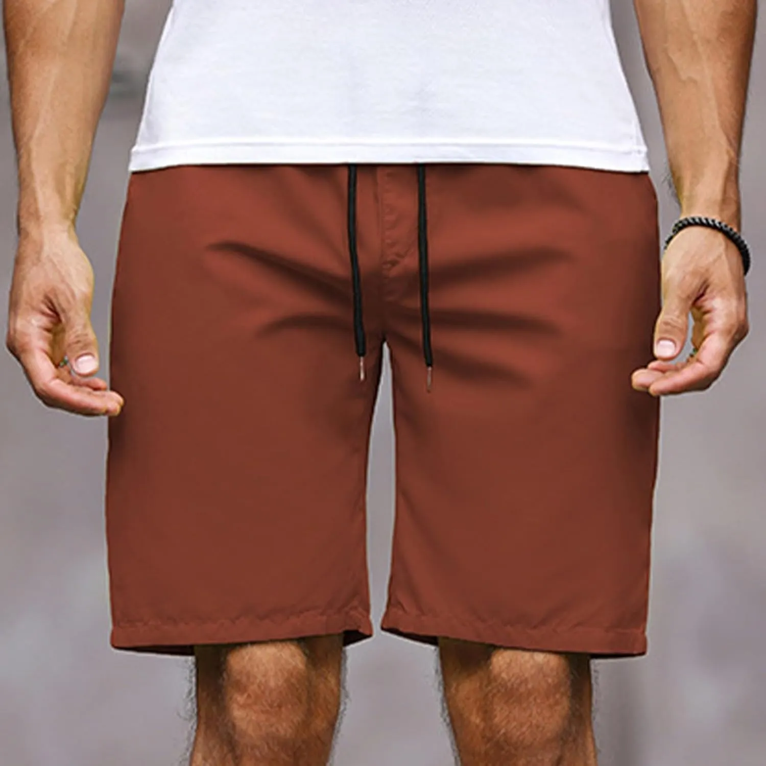 Men's Running Athletic Shorts Summer Casual Straight Leg Drawstring Waist Quick Dry Exercise Workout Shorts