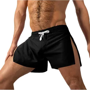 Mens Running Shorts 5 Inch Lightweight Drawstring Waist Athletic Shorts Summer Quick Dry Split Gym Workout Shorts