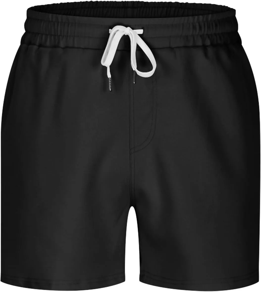 Mens Running Shorts 5 Inch Lightweight Drawstring Waist Athletic Shorts Summer Quick Dry Split Gym Workout Shorts