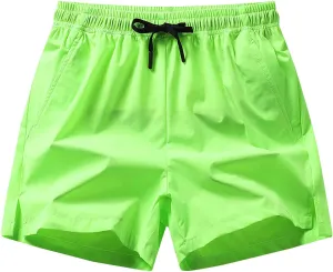 Mens Shorts 5 Inch Drawstring Waist Athletic Shorts Summer Quick Dry Beach Workout Running Casual Lightweight Shorts