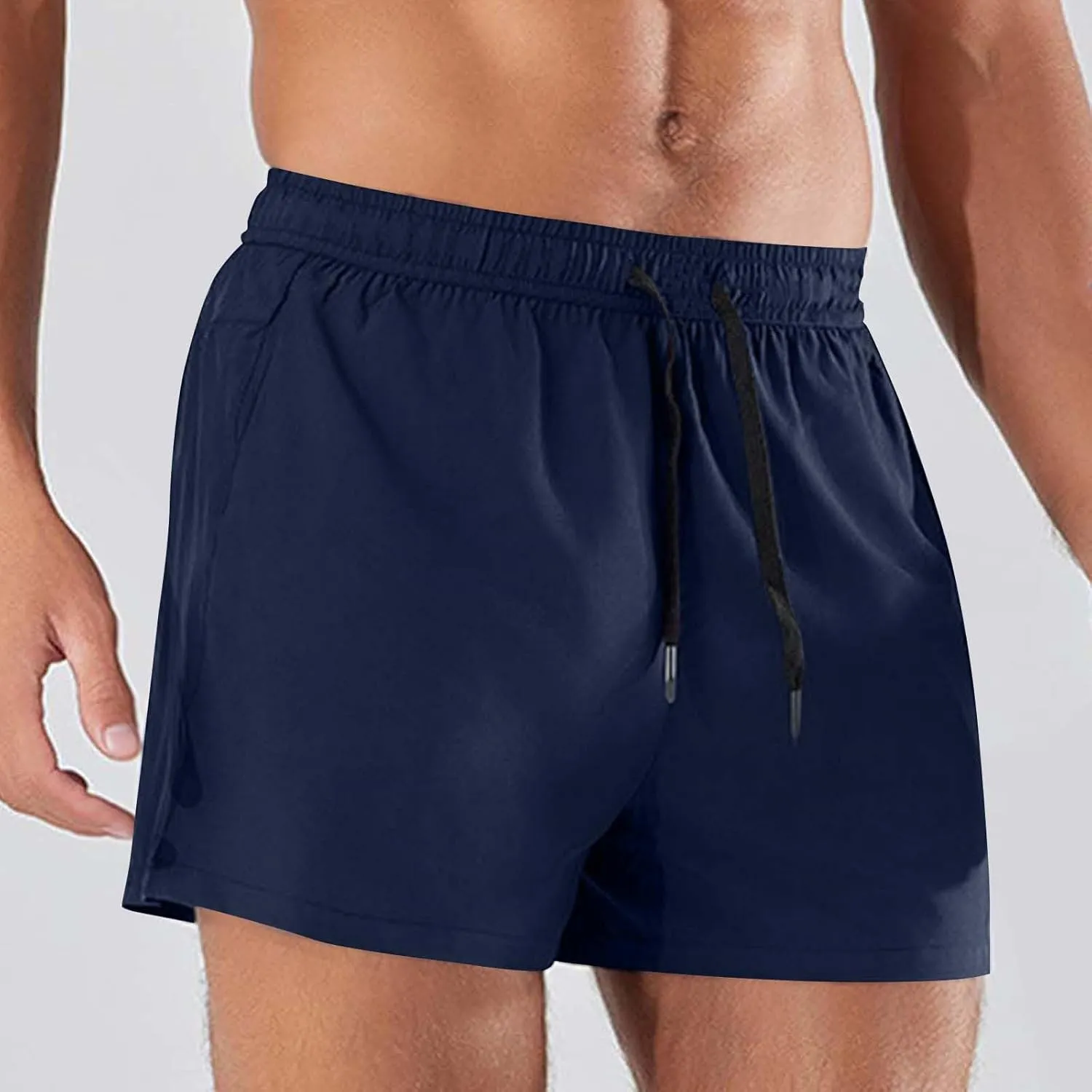 Mens Shorts 5 inch Lightweight Drawstring Waist Athletic Shorts Quick Dry Beach Gym Workout Running Casual Pant