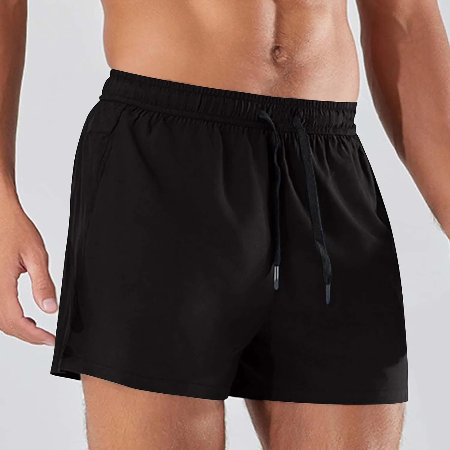 Mens Shorts 5 inch Lightweight Drawstring Waist Athletic Shorts Quick Dry Beach Gym Workout Running Casual Pant