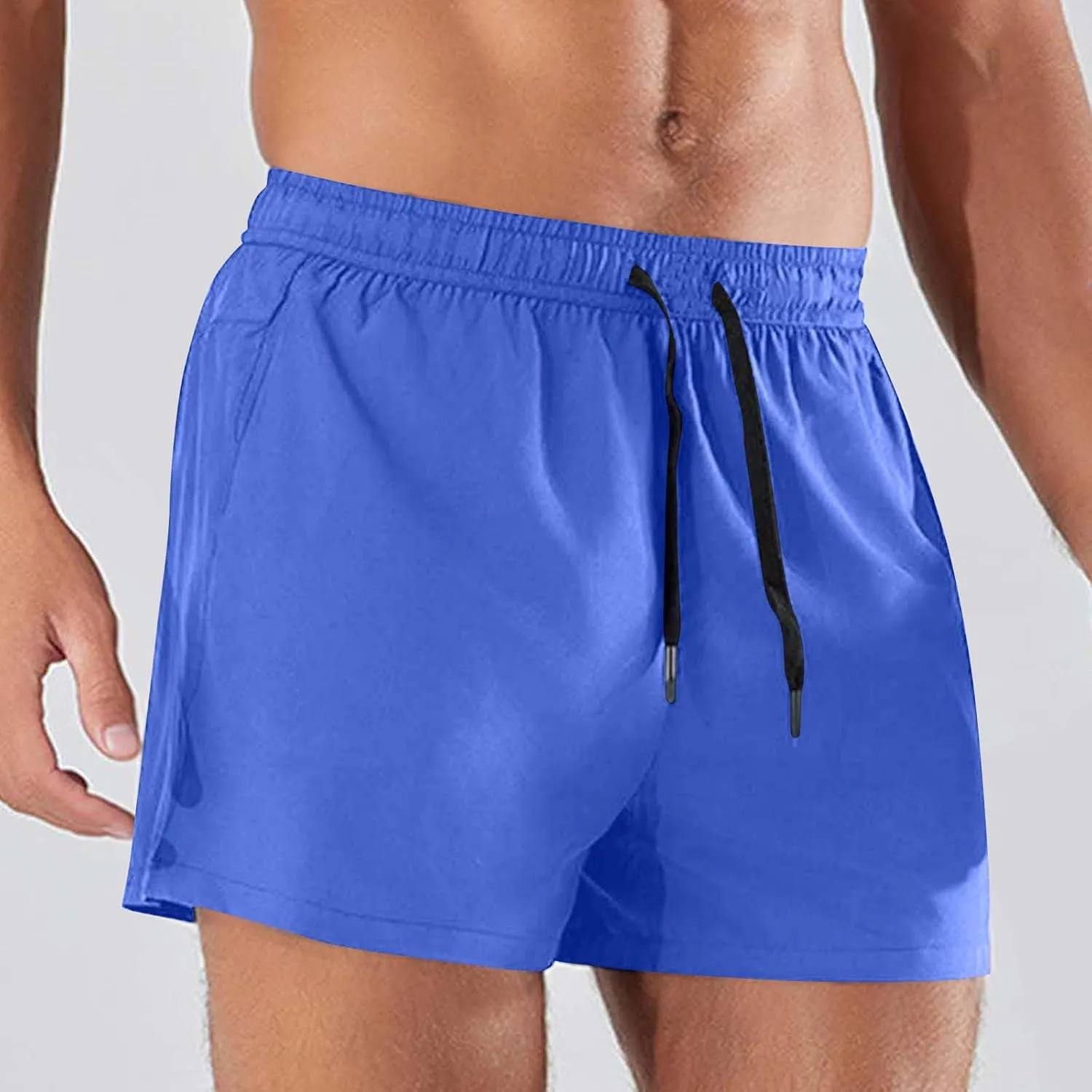 Mens Shorts 5 inch Lightweight Drawstring Waist Athletic Shorts Quick Dry Beach Gym Workout Running Casual Pant