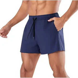 Mens Shorts 5 inch Lightweight Drawstring Waist Athletic Shorts Quick Dry Beach Gym Workout Running Casual Pant