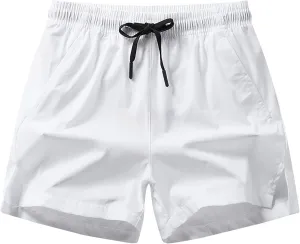 Mens Shorts Lightweight Drawstring Waist Athletic Short Summer Quick Dry Beach Gym Workout Running Casual Shorts