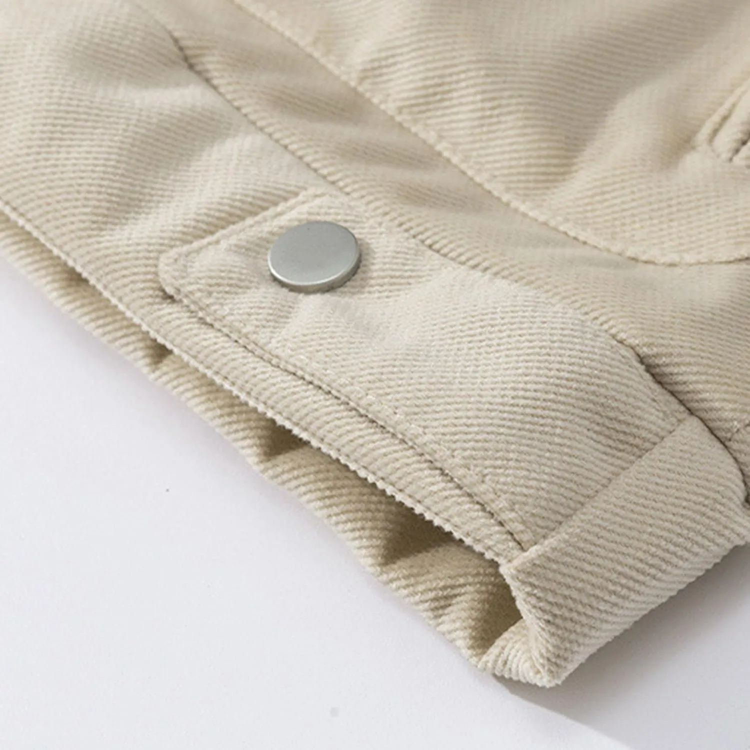 Men's Solid Color Flight Bomber Jacket Stand Collar Cotton Cargo Jacket with Pocket Casual Loose Padded Coats