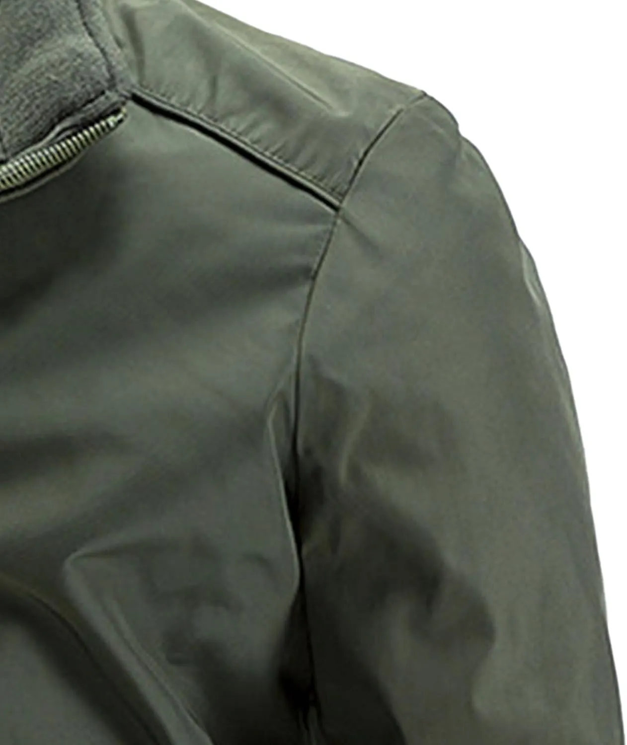 Men's Stand Collar Windproof Windbreaker Lightweight Sportwear Bomber Jackets Full Zip Casual Padded Coats