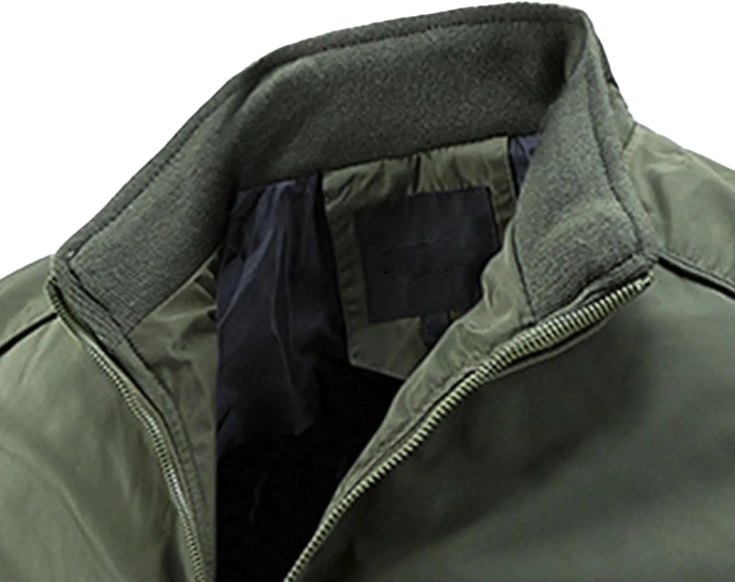 Men's Stand Collar Windproof Windbreaker Lightweight Sportwear Bomber Jackets Full Zip Casual Padded Coats