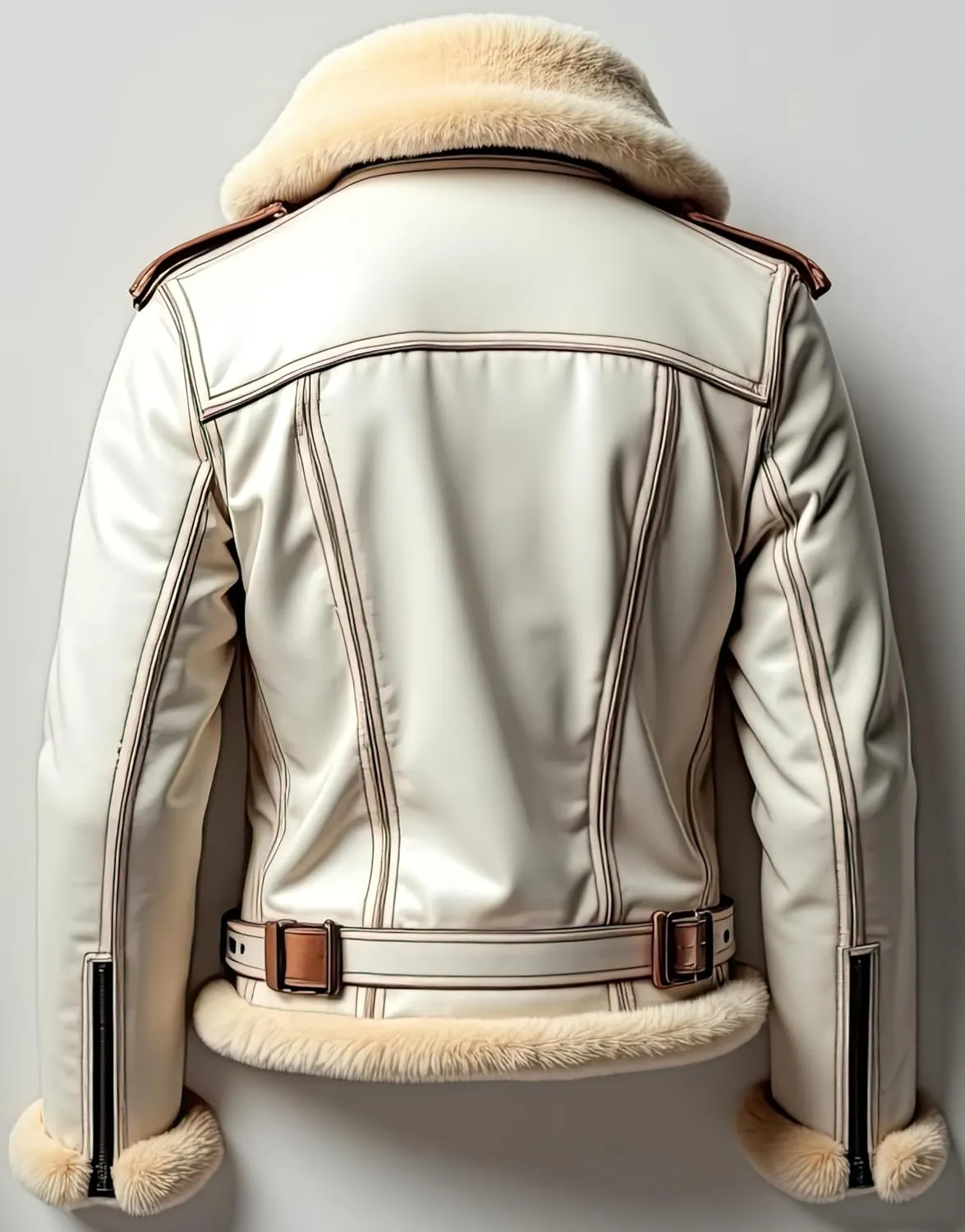 Men’s white Sherpa Shearling Sheepskin Leather Biker Jacket – Faux Fur Lined Bold Style Aviator Pilot B3 Bomber Jacket Men