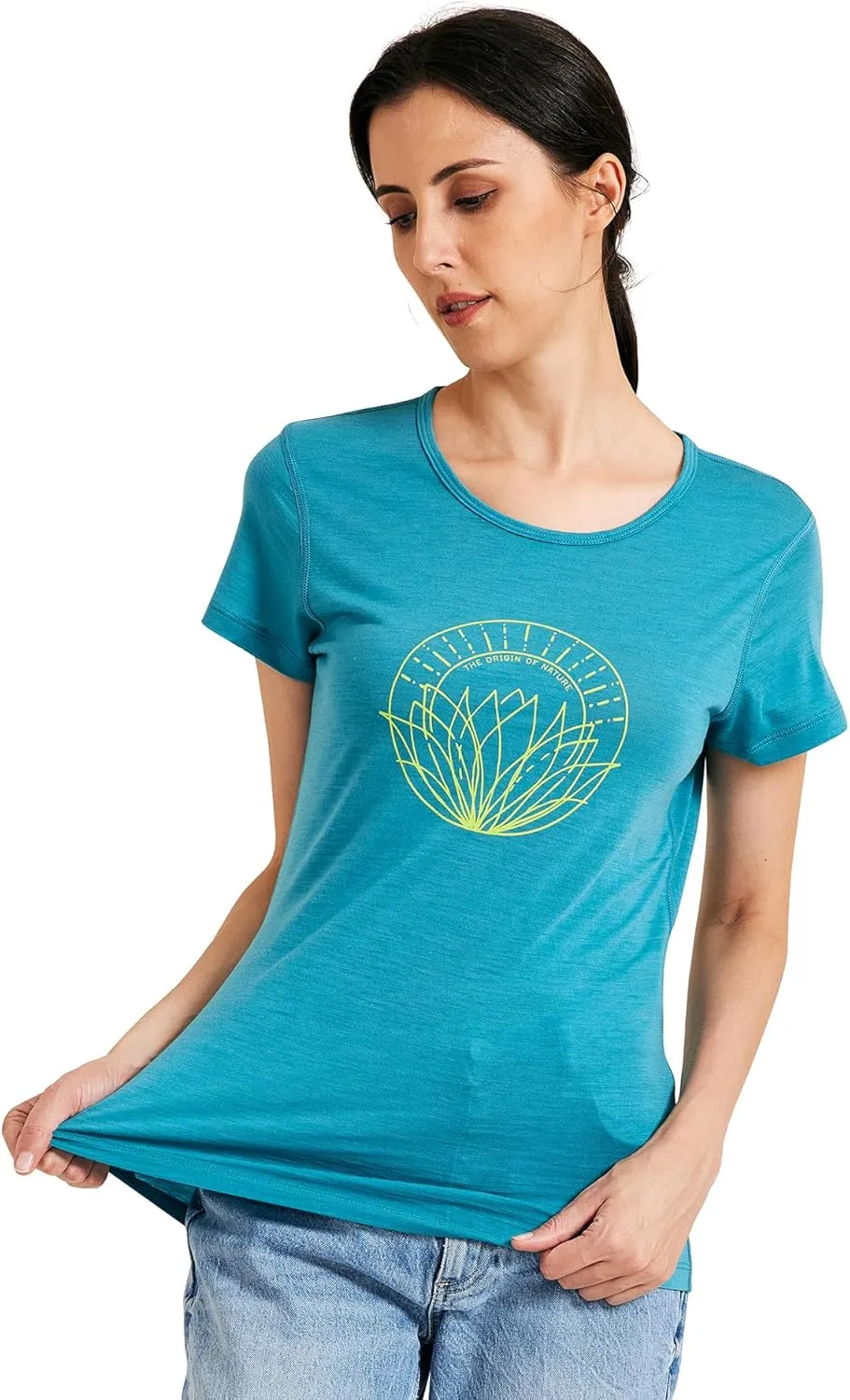 METARINO Merino Wool T-Shirt Women Short Sleeve Lightweight Crew Neck Base Layer Tee Shirt for Hiking,Sport
