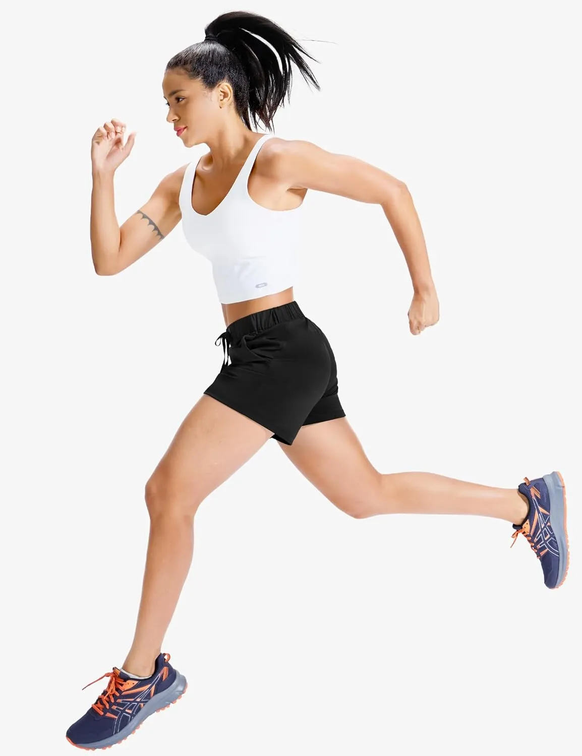 MIER Running Shorts for Women Quick Dry Soft Stretch Workout Athletic Gym Sports Active Shorts with Pockets, 4 Inch Inseam