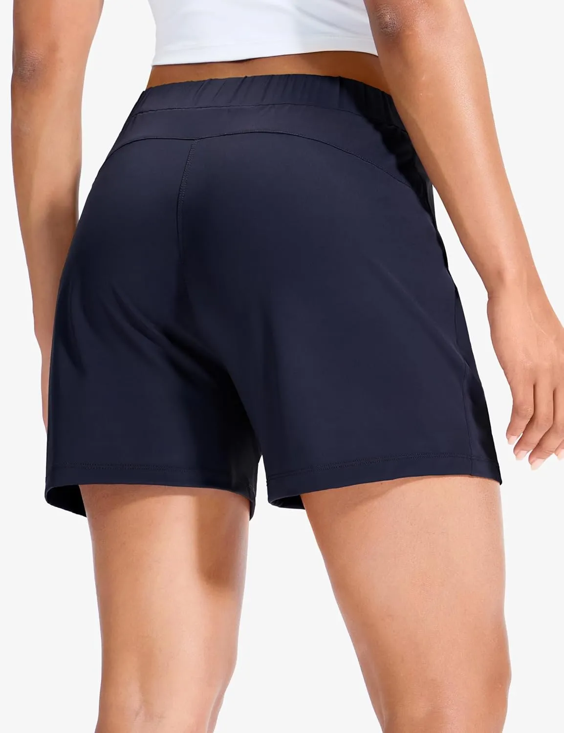 MIER Running Shorts for Women Quick Dry Soft Stretch Workout Athletic Gym Sports Active Shorts with Pockets, 4 Inch Inseam