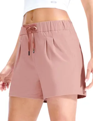 MIER Running Shorts for Women Quick Dry Soft Stretch Workout Athletic Gym Sports Active Shorts with Pockets, 4 Inch Inseam