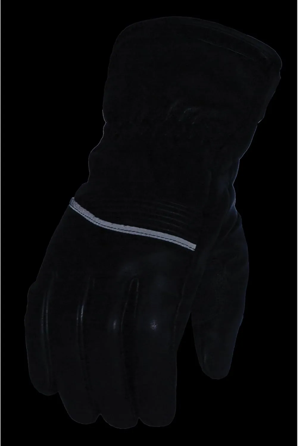 Milwaukee Leather Men's Leather Waterproof Gauntlet Glove w/Flex Knuckles - Touch Screen Fingers MG7551