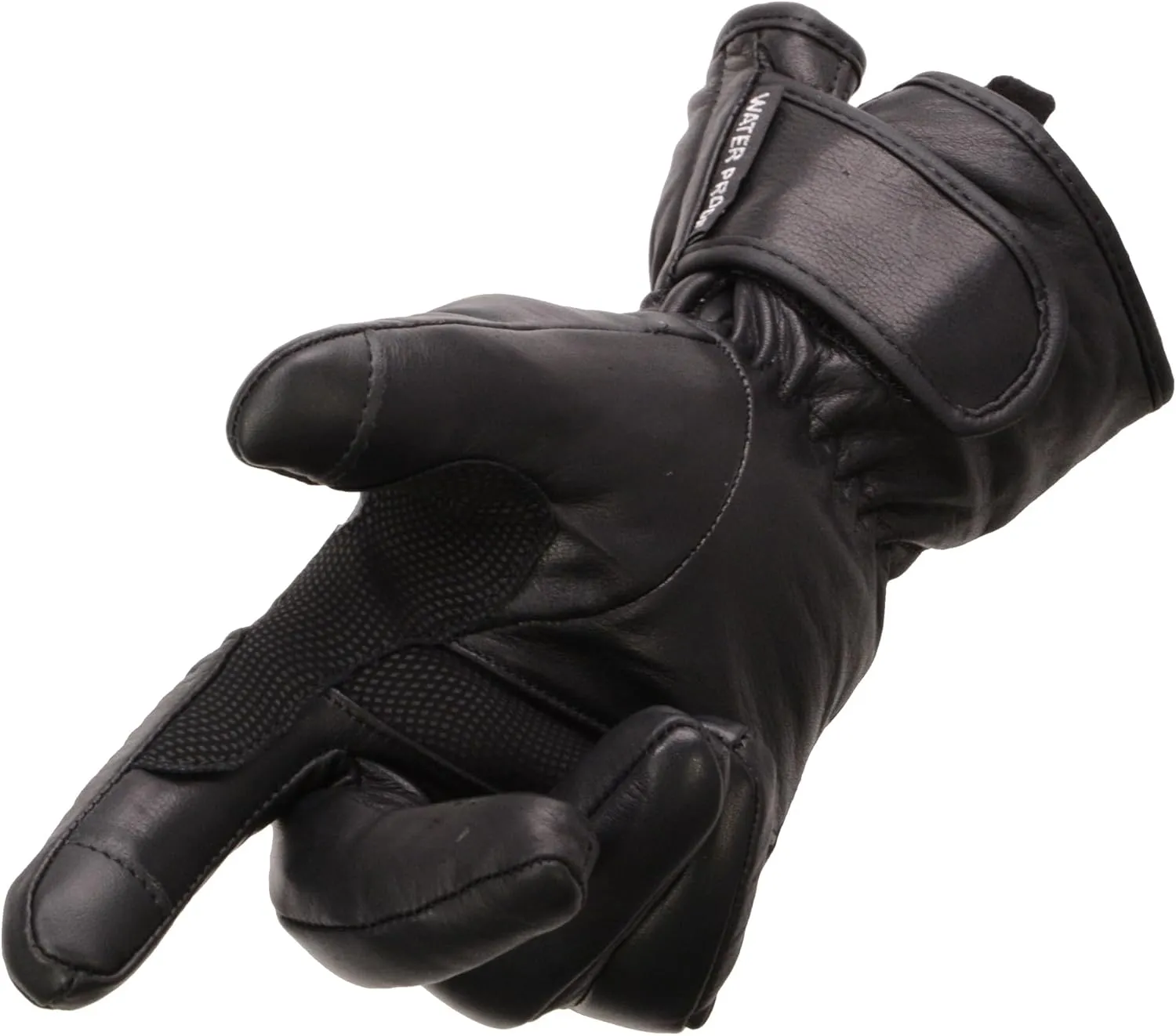 Milwaukee Leather Men's Leather Waterproof Gauntlet Glove w/Flex Knuckles - Touch Screen Fingers MG7551