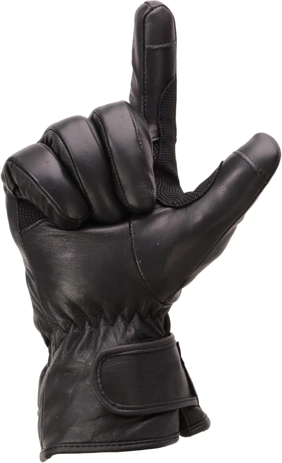Milwaukee Leather Men's Leather Waterproof Gauntlet Glove w/Flex Knuckles - Touch Screen Fingers MG7551