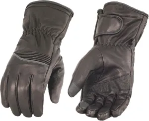Milwaukee Leather Men's Leather Waterproof Gauntlet Glove w/Flex Knuckles - Touch Screen Fingers MG7551