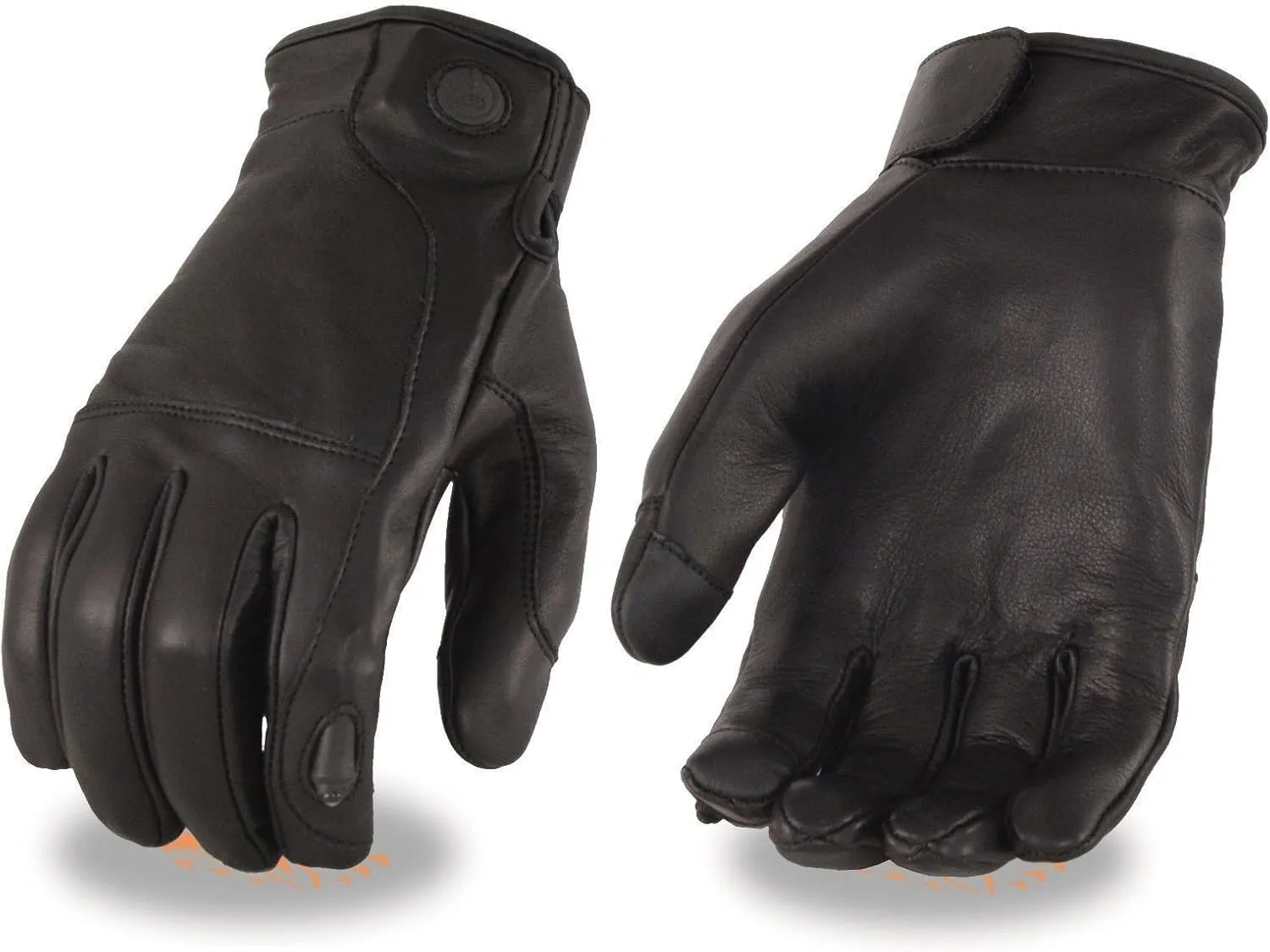 Milwaukee Men's Motorcycle Led Finger Lights blk Leather Gloves with Touch Screen Fingers (XXXX-Large)