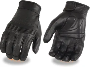 Milwaukee Men's Motorcycle Perforated Flex Knuckle Black Touch Screen Finger Leather Gloves (XX-Large)