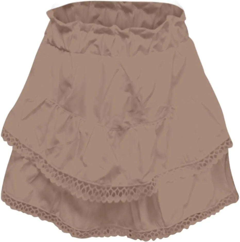 Mini Skirts for Women Summer Casual Boho Flowy High Waist Skirt Fashion Layered Ruffle Hem Beach Mini Short