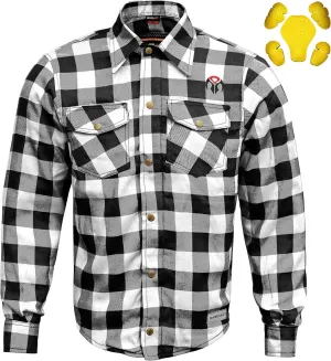 Motorcycle Flannel Shirts Mens Kevlar Reinforced Motorbike Riding Armored Shirt Protective Gear Biker Jacket