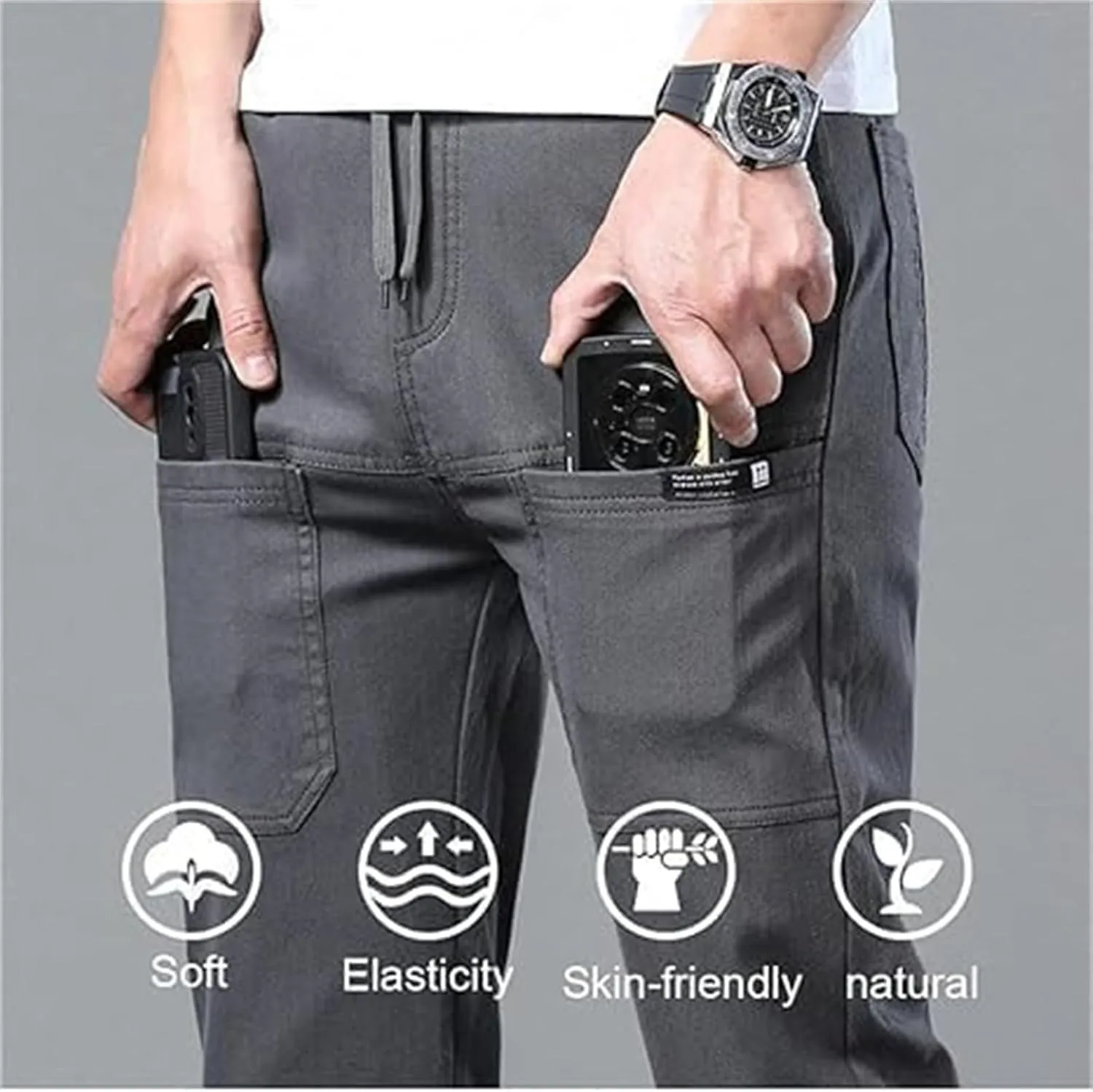 Multipants Luxury Pants, High Stretch Multi-Pocket Cargo Pants, Mencomfy Cargo Pants, Men Comfy Cargo High Stretch Pant